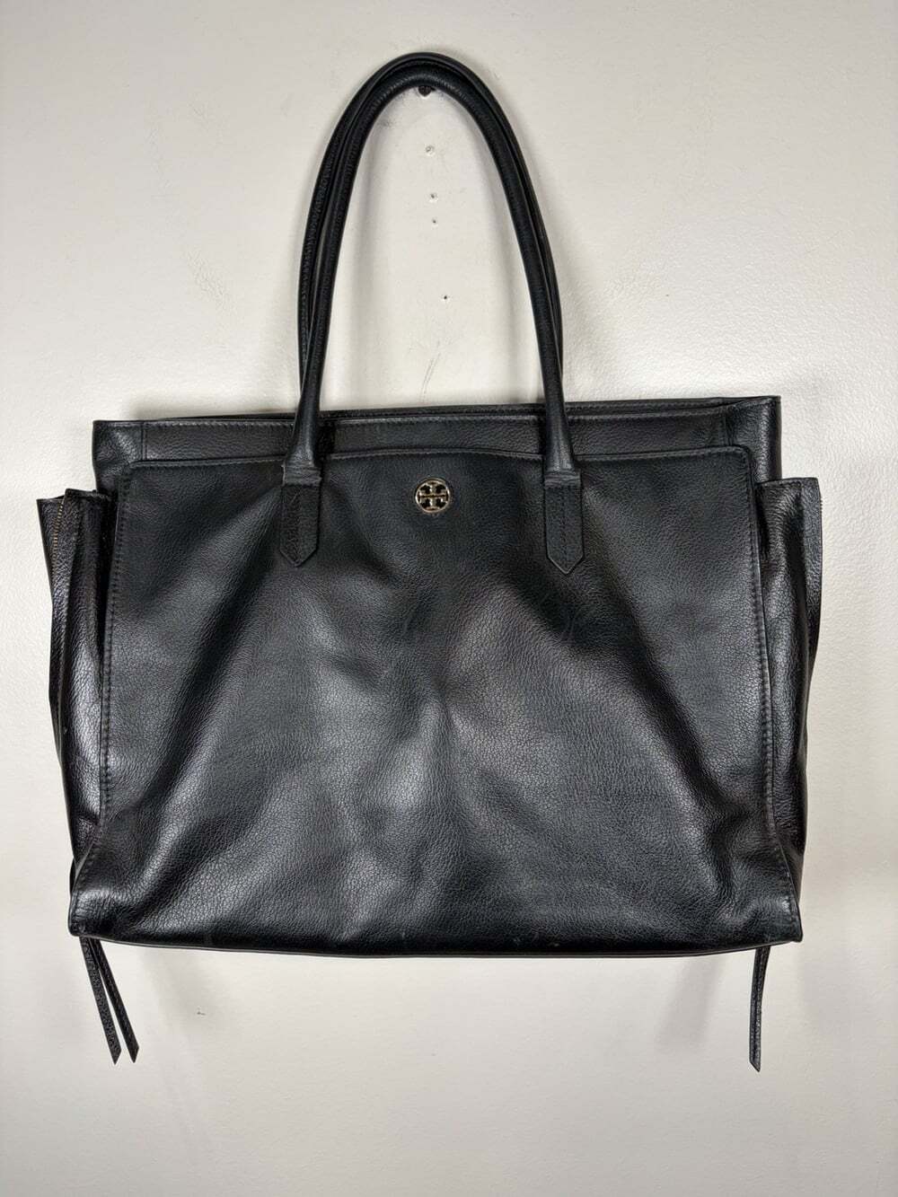 Tory Burch Black Leather Robinson Tote Bag Work Corporate laptop bag
